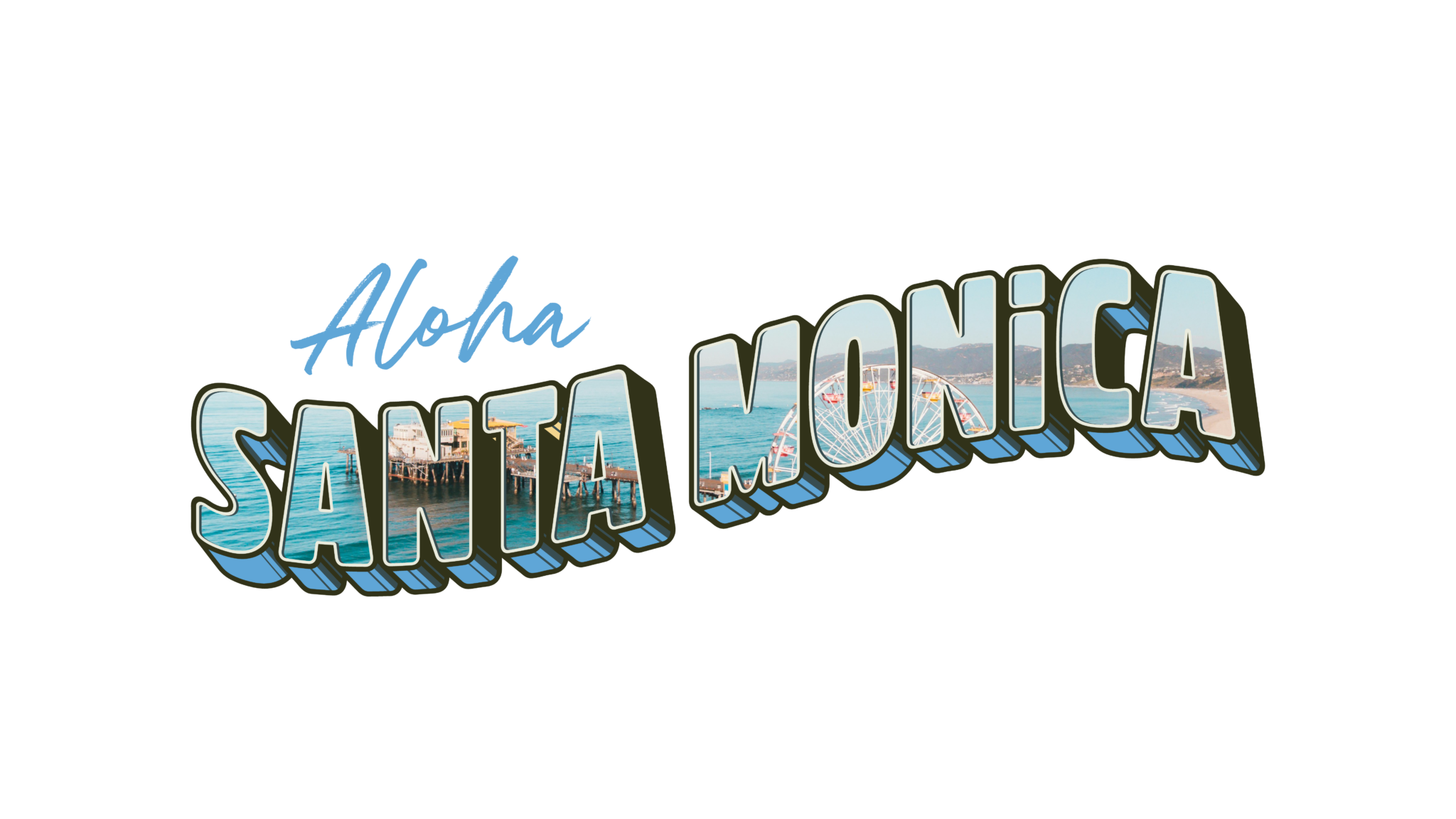 image with the text aloha santa monica